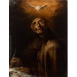 Spanish school; late 17th century."Saint Peter of Alcántara".Oil on canvas. Re-drawn.It presents