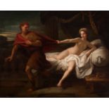 French or Italian school; 18th century."The wife of Potiphar".Oil on canvas.It has a French frame