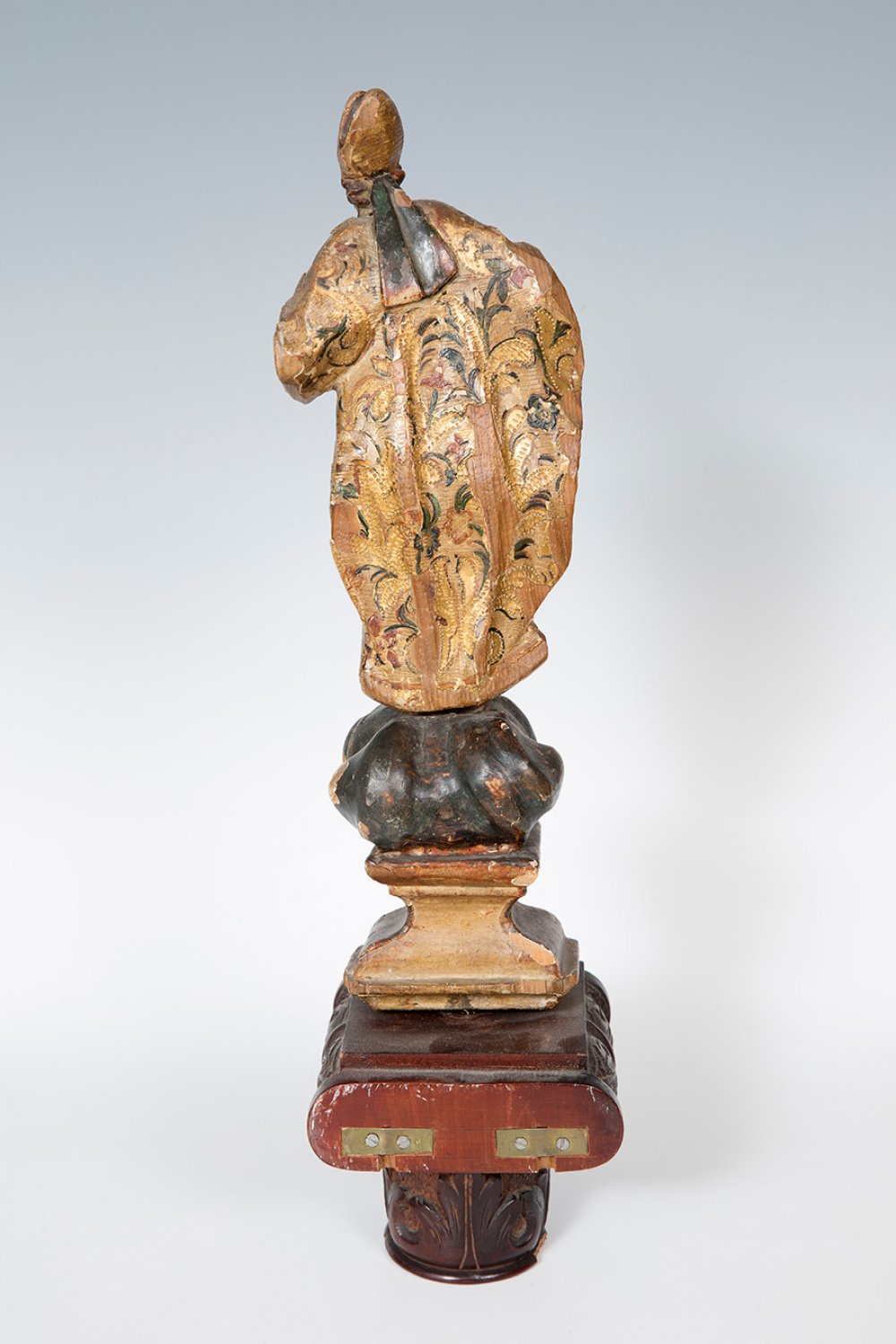 Spanish or Italian school; first half of the 18th century."Saint Augustine of Hippo".Carved, - Image 3 of 6