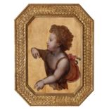 Lombard School; first third of the 16th century."Child".Oil on panel.Measurements: 46,5 x 33 cm.On a