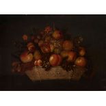 French school; End of the 17th century."Still life with pomegranates, grapes and pears".Oil on