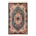 Qom Persian carpet, Iran.Pure silk. 1,000,000 knots/m2.Handmade.New.Signed.Measurements: 123 x 78