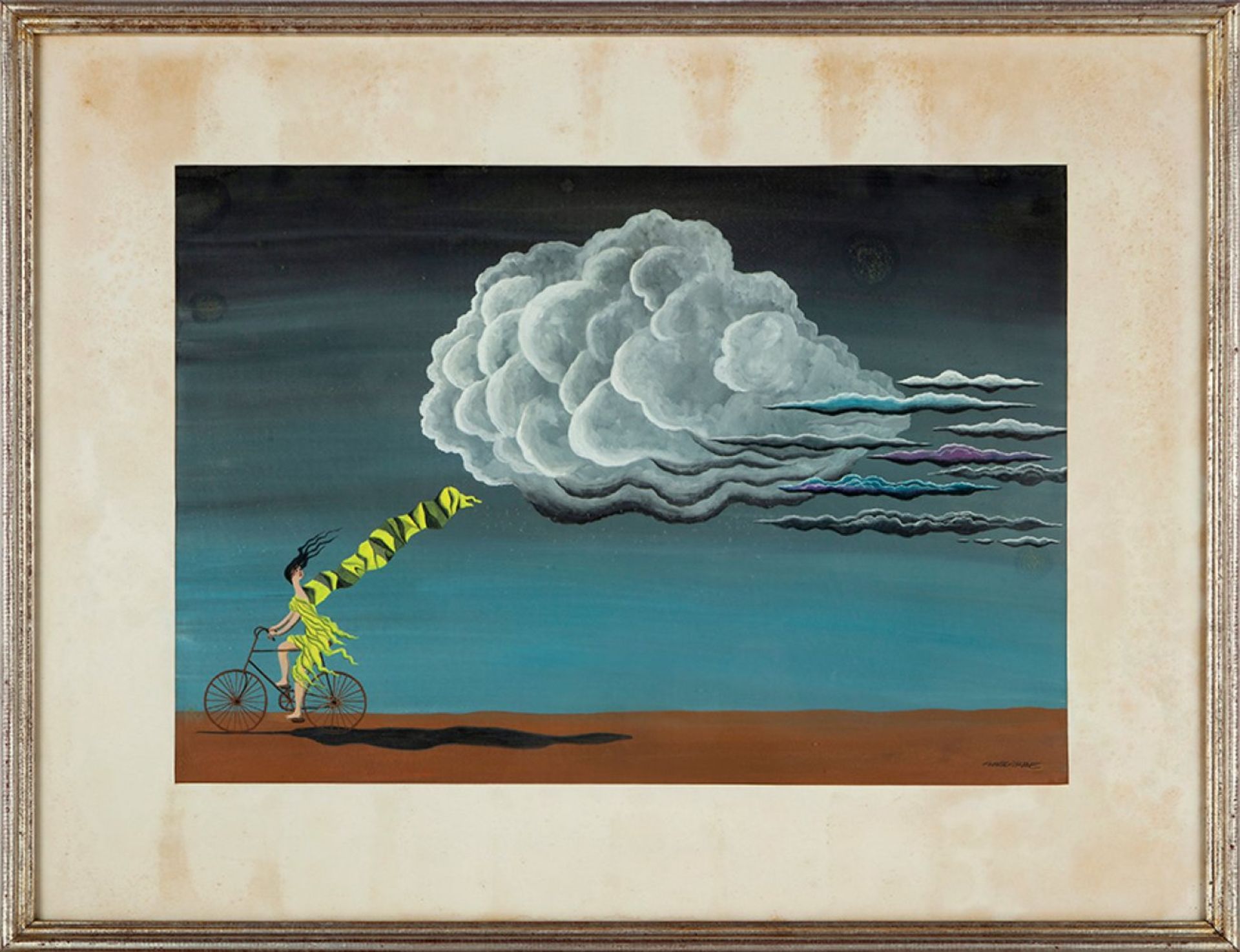 ANTONIO AGUIRRE (Madrid, 1945-2016)."La nube perseguida".Oil on paper.Signed in the lower right - Image 2 of 5