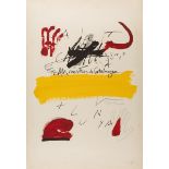 ANTONI TÀPIES PUIG (Barcelona, 1923 - 2012)."Als Mestres de Catanlunya".Lithography. Copy H.C.Signed