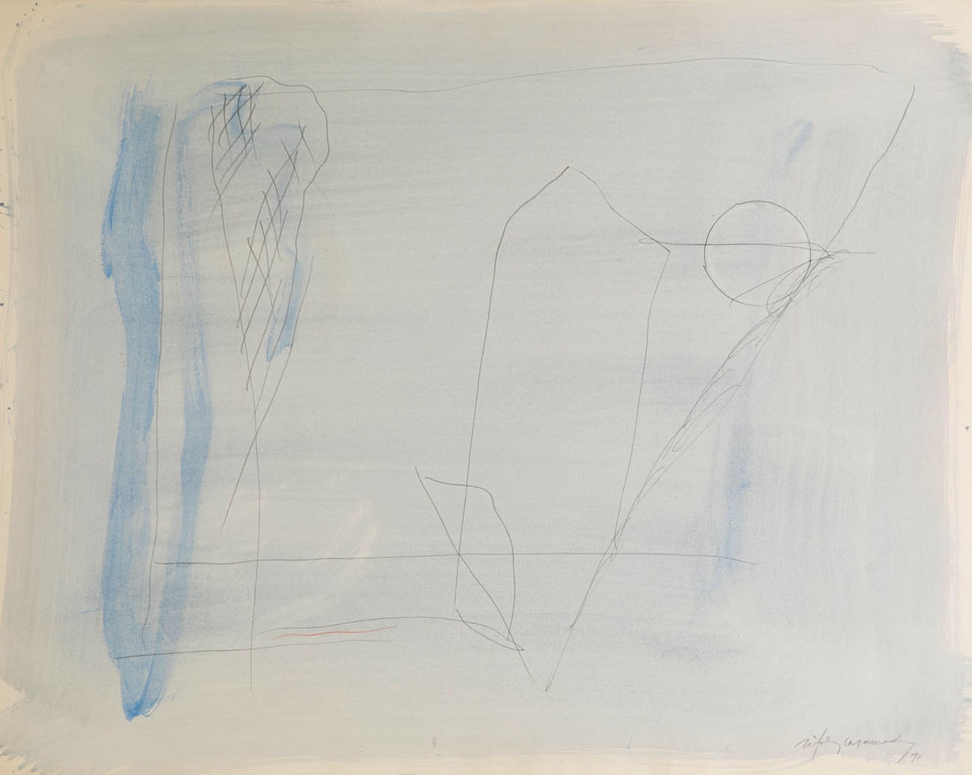 ALBERT RÀFOLS CASAMADA (Barcelona, 1923-2009)."Noctur clar", 1991.Watercolour and pencils on paper