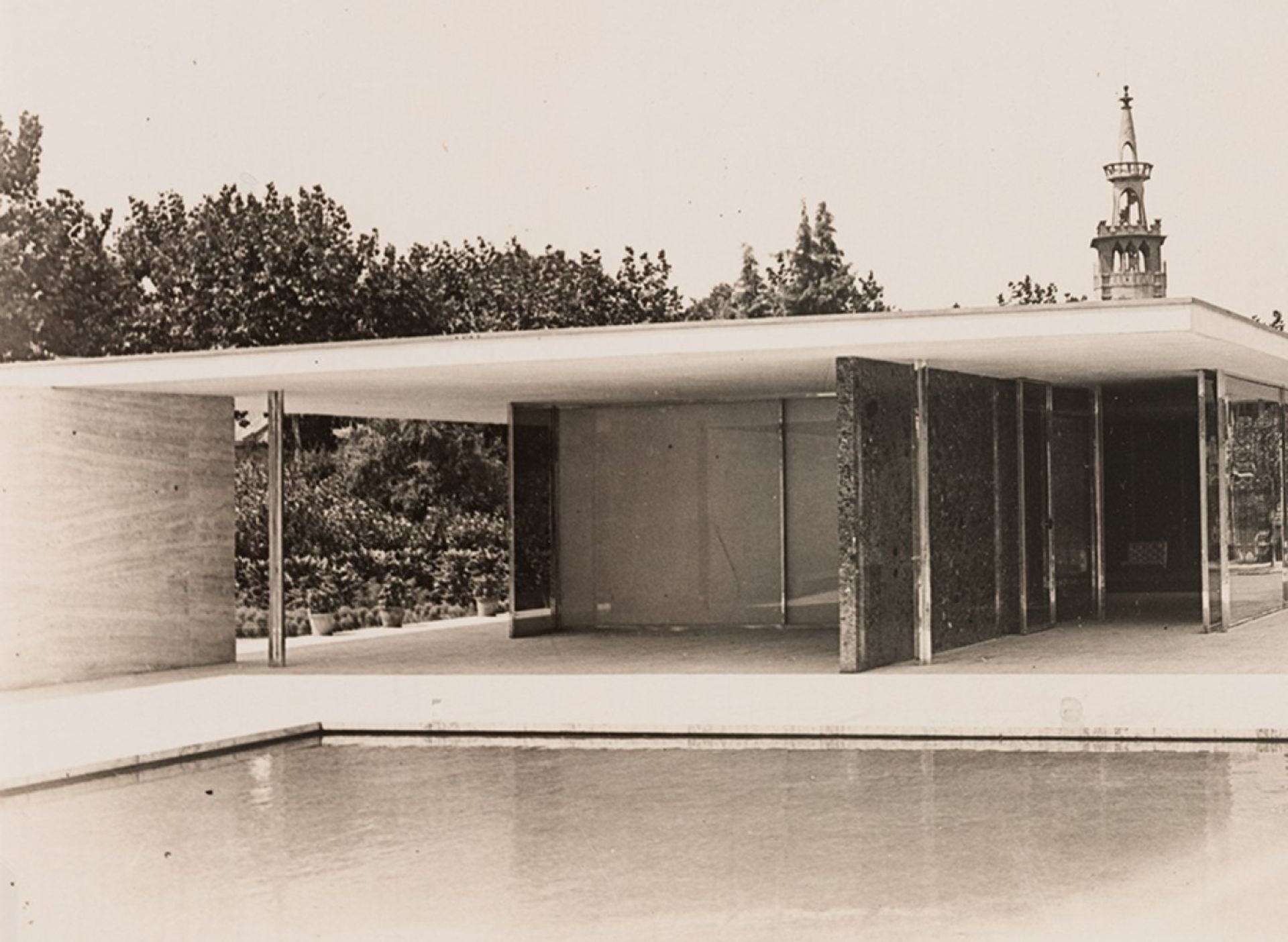 LUDWIG MIES VAN DER ROHE (Germany, 1886 - USA, 1969).German Pavilion in Barcelona. 1929Vintage - Bild 3 aus 4