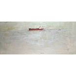 JAVIER RODRÍGUEZ PÉREZ (Cantillana, Seville, 1986)."Red boat".Oil on wood.Signed in the lower