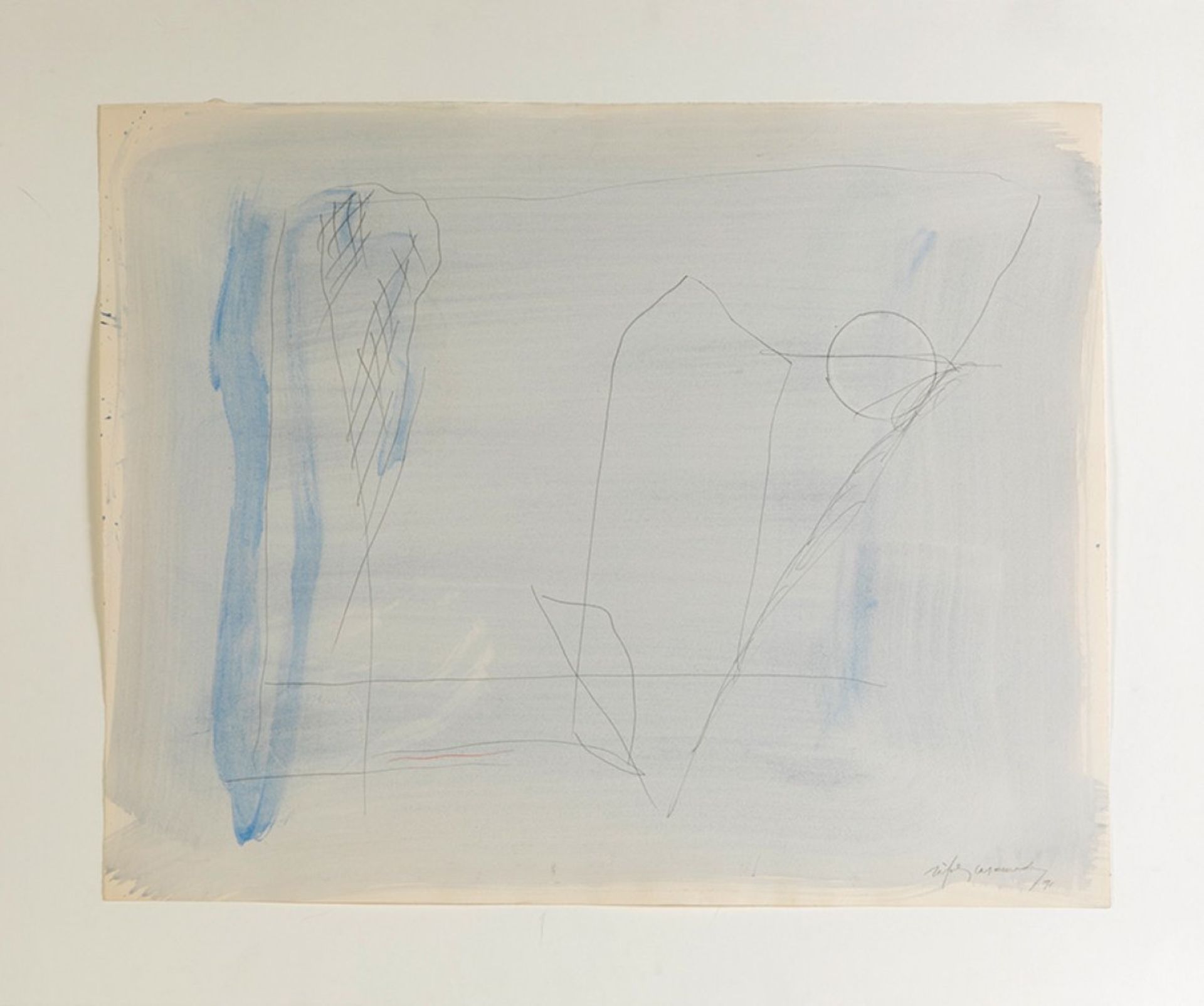 ALBERT RÀFOLS CASAMADA (Barcelona, 1923-2009)."Noctur clar", 1991.Watercolour and pencils on paper - Bild 2 aus 3