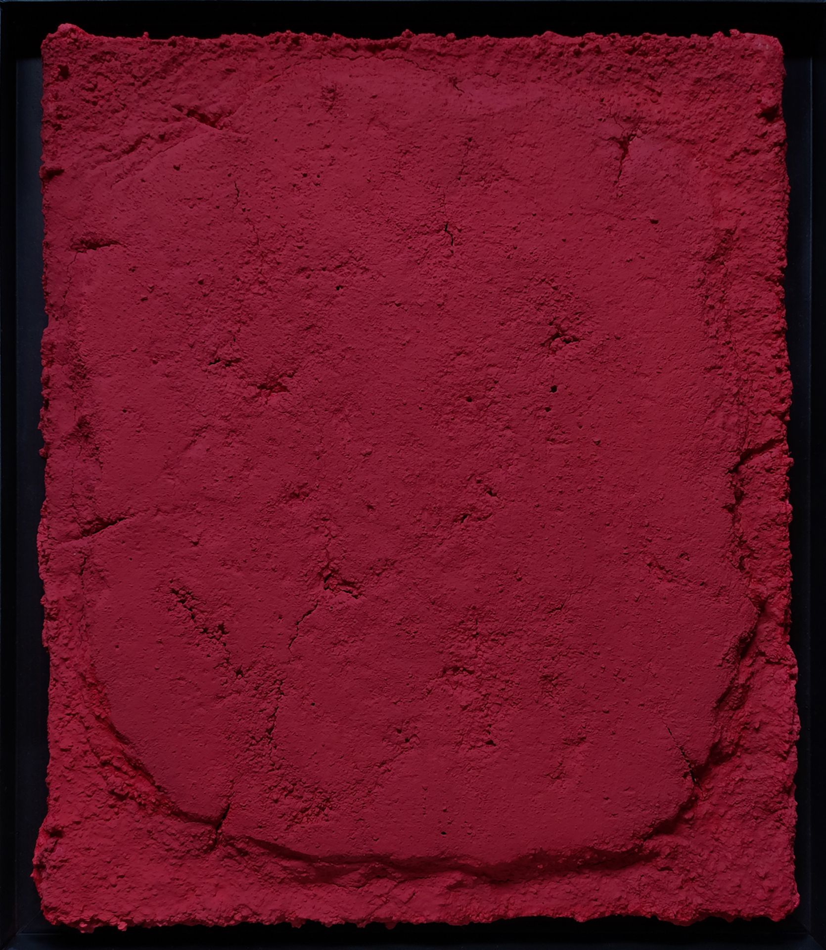 DAVID VIMAR (1988, Madrid)"El interior", Rojo Diptico. 2020Pure pigment on mortar.Unique piece. - Image 2 of 3