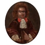 Italian school late 17th century"Knight".Miniature in oil on copper.Measurements: 7 x 6 cm; 13 x