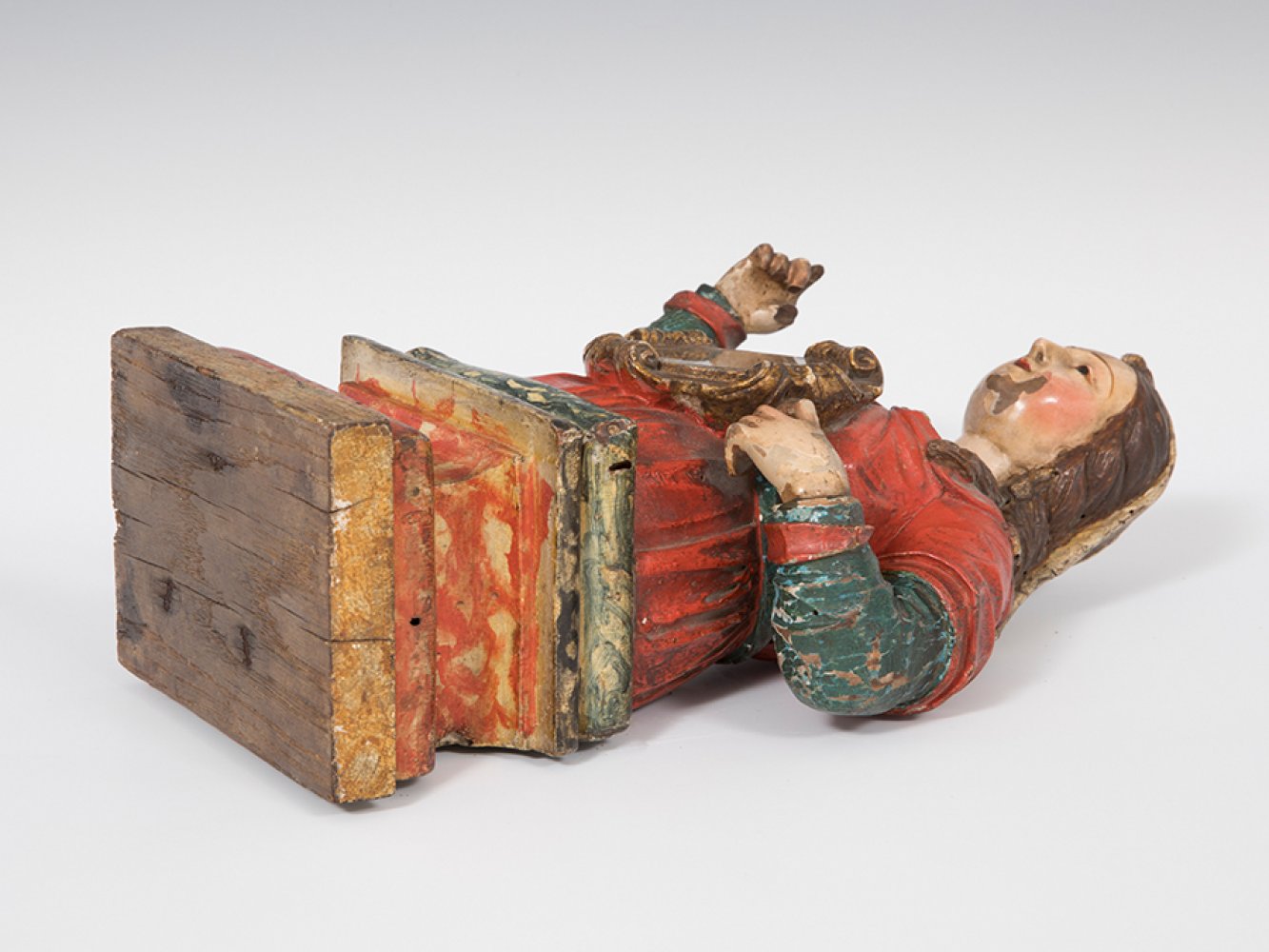 Spanish reliquary, ca. 1600."Saint".Carved and polychromed wood.Polychromy from the 18th century. - Image 3 of 7