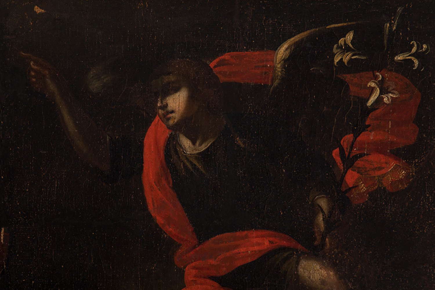 Spanish school; 17th century."Annunciation".Oil on canvas.It presents repainting and jumps in the - Image 6 of 6
