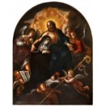 ANTON DOMENICO GABBIANI (Florence, 1652-1726)."Glorification of a holy nun".Oil on canvas.With