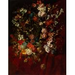 Spanish school of the 18th century."Still life with flowers".Oil on canvas.With frame ca. 1830.Size: