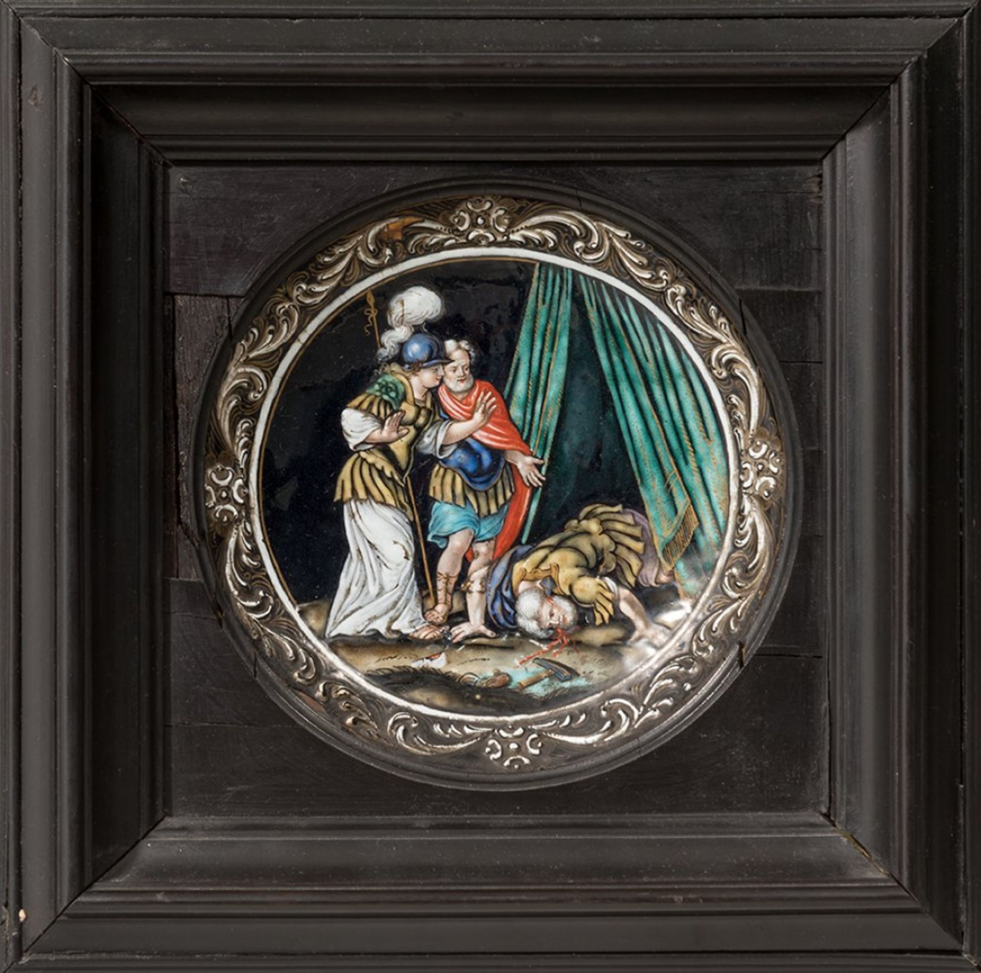 Limoges plate; France, second half of the 17th century.Copper and enamelled.Size: 14 cm ( - Bild 2 aus 5