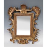 Carlos III cornucopia type mirror. Spain, mid 18th century.Carved and gilded wood.Damaged.