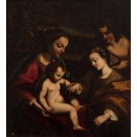 Spanish school, 18th century"Mystical nuptials of Saint Catherine". After CORREGGIO (1489 -1534).Oil