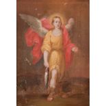 Andalusian school; 18th century."The Archangel Saint Raphael".Oil on canvas.It presents repainting