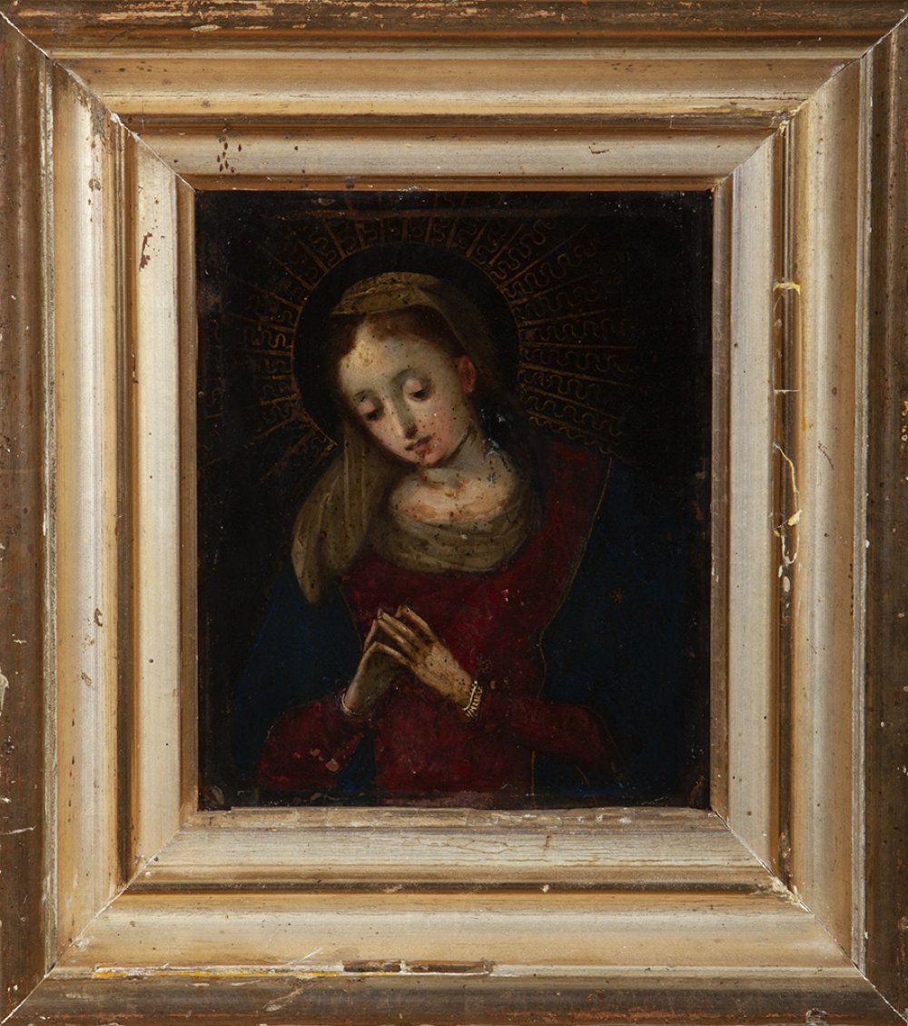Flemish school of the 17th century."Virgin of the Annunciation".Oil on copper.Measurements: 17 x - Image 2 of 4