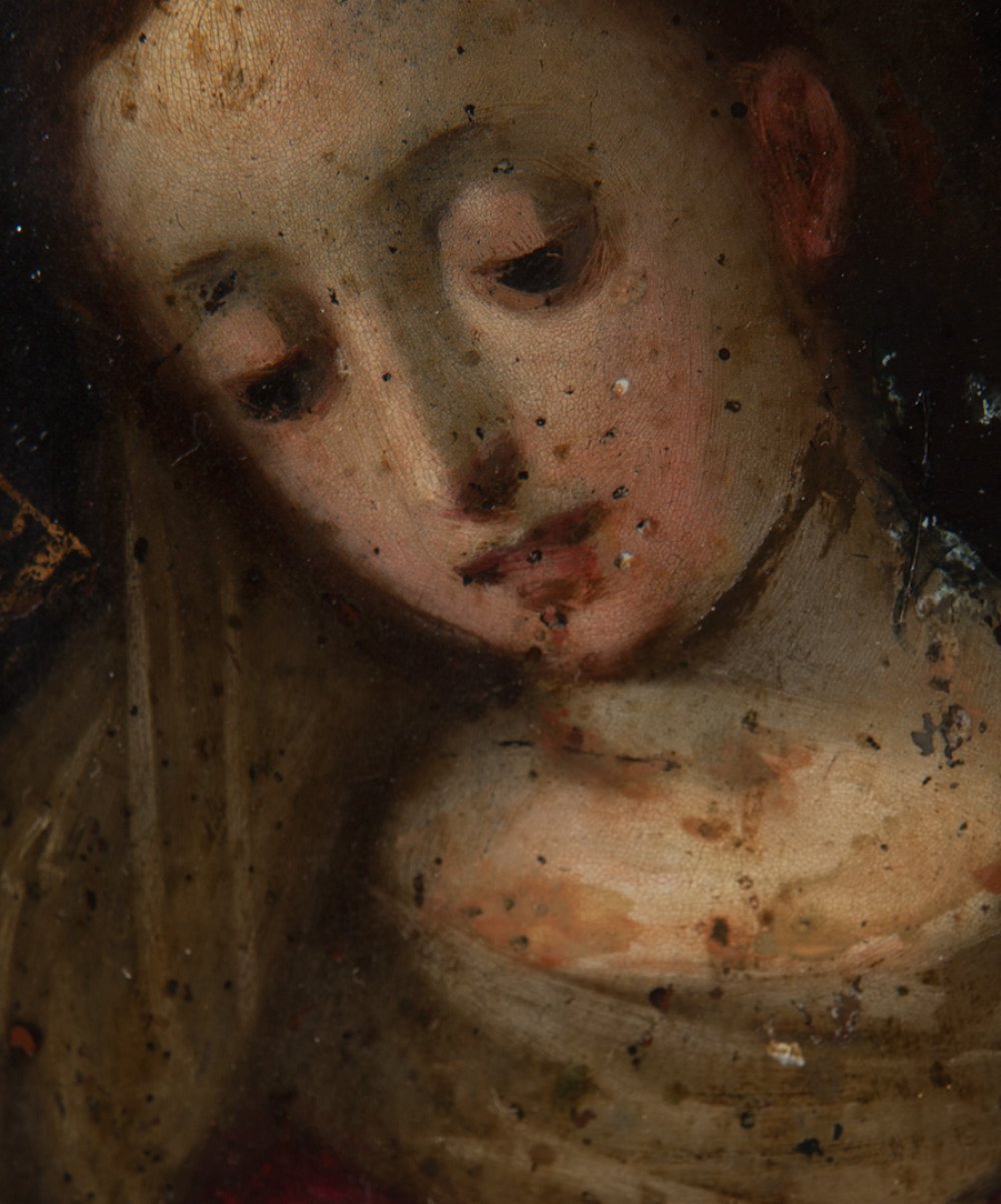 Flemish school of the 17th century."Virgin of the Annunciation".Oil on copper.Measurements: 17 x - Image 4 of 4