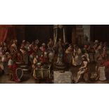 French school of the first half of the 17th century."Trial of Christ before the Sanhedrin".Oil on