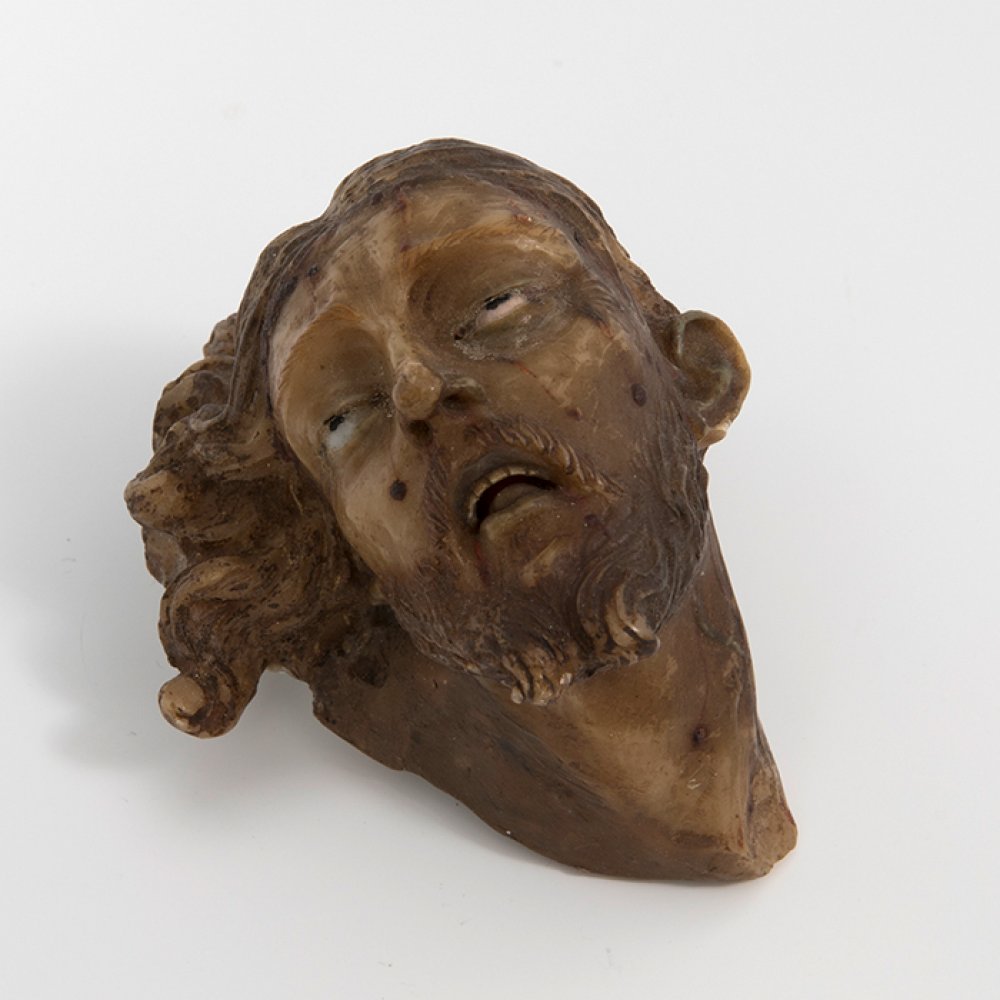 Neapolitan school; 17th century."Bust of Christ".Polychrome wax and plaster base.Measurements: 10 - Image 3 of 7