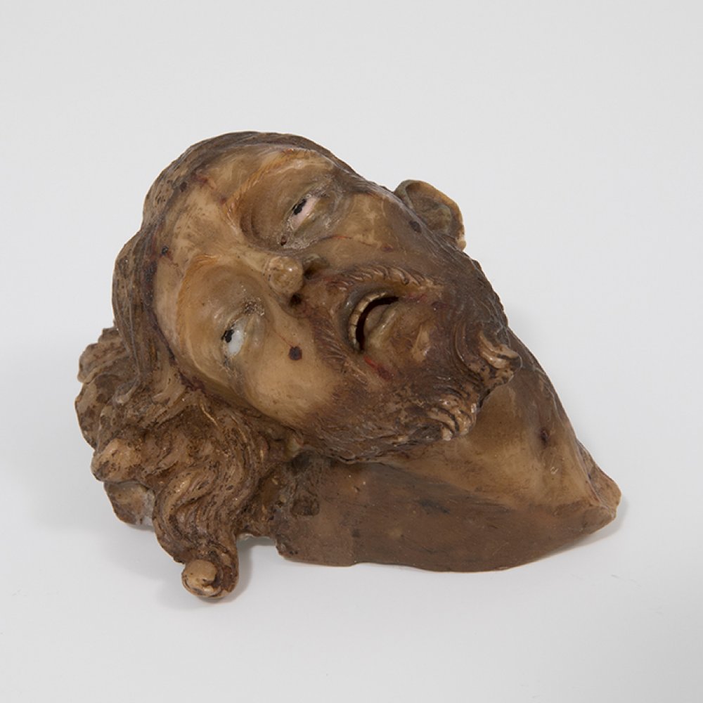 Neapolitan school; 17th century."Bust of Christ".Polychrome wax and plaster base.Measurements: 10 - Image 7 of 7