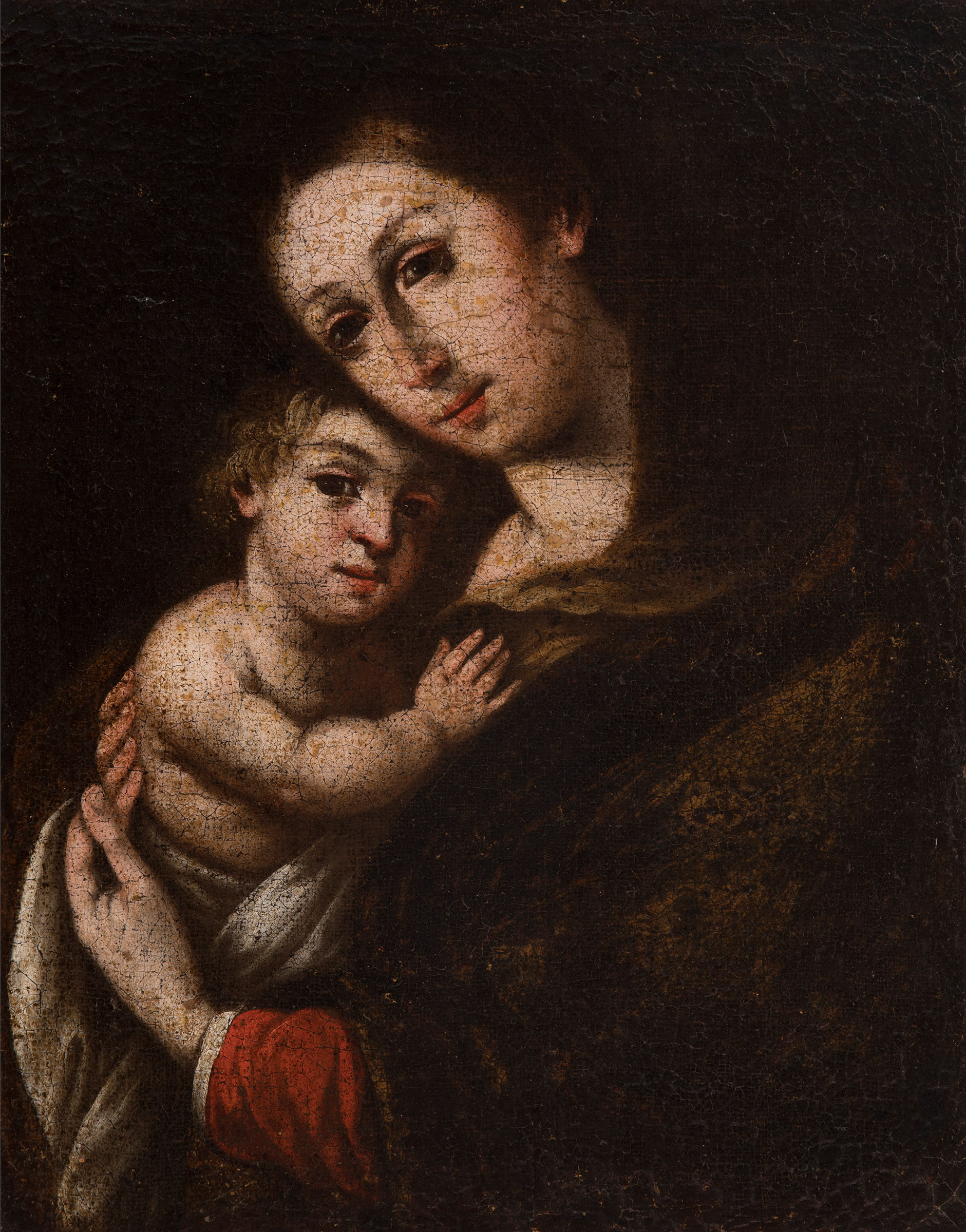 Andalusian school of the late 17th century."Virgin of the Refuge".Oil on canvas. Re-coloured.It