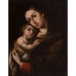 Andalusian school of the late 17th century."Virgin of the Refuge".Oil on canvas. Re-coloured.It