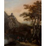 FREDERIK DE MOUCHERON (Emden, 1633- Amsterdam, 1686)."Romantic landscape.Oil on canvas.Signed in the