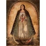 Andalusian or Novo-Hispanic school; 17th century."Immaculate Conception".Oil on canvas.Preserves its