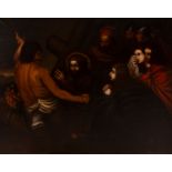 Andalusian school of the 17th century."Christ on the way to Calvary".Oil on canvas. Relined.With