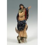 Viceroyalty School of New Granada. Peru, 18th century."Apocalyptic Virgin".Polychrome wood. Eyes