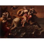 Andalusian school; second half of the 17th century."The Rape of Europa".Oil on canvas.It presents