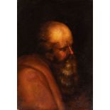 Spanish school; 17th century."Bust of Saint Paul".Oil on canvas.It presents repainting,