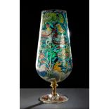 GENÍS CIRERA CASANOVA (Badalona, Barcelona, 1890 - Barcelona, 1970).Large blue blown glass goblet,