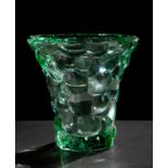 PIERRE D'AVESN (France, 1901 - 1990/91).Art Deco vase, ca. 1950.Green moulded glass.Signed P. D'