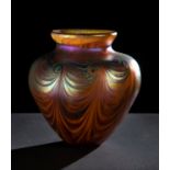 Jugendstil vase by LOETZ; Austria, ca. 1910.Iridescent glass.No signature.Measurements: 16 cm (