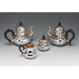 Coffee and tea set ROBBE & BERKING, 20th century.Silver and vermeil silver (milk and sugar bowl).