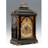 Bracket type clock, George II, signed ROBERT ROMLEY. London, 1740.Ebonised case, with bronze