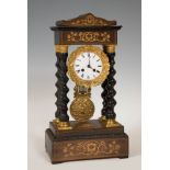 Portico clock; second half of the 19th century.Wood and gilded bronze.The wood is missing.It does