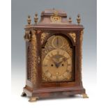George II Bracket Clock, signed CREAK & SMITH. London, 1754-1763.Mahogany palm-plated case with gilt