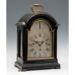 George II Bracket Watch, signed J.MARTINEAU, London 1744 - 1794.Cabinet case.Silvered dial,