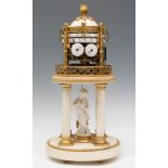 Napoleon III tournant clock. France, ca.1850.Marble case, alabaster figure, gilt bronze