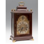 George III Bracket Clock, signed VALENTIA. England, late 18th century, early 19th century.Mahogany