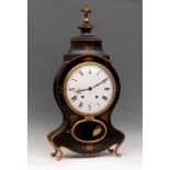 Louis XV table clock. Neuchâtel, Switzerland, second half of the 18th century.Lacquered case with