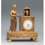 Empire table clock, signed "BARBE à Rouen", 1815". France, early 19th century.Gilt bronze.Pocket