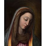 Spanish or Italian school; second half of the 16th century."Virgin".Oil on panel.It shows losses and