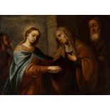 Granada School; second half of the 17th century."The Visitation of the Virgin".Oil on canvas.It