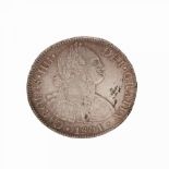 Coin of 8 reales of Charles IV, mint of Mexico, 1801.Silver of 0,900 thousandth.Measures: 39,75 mm